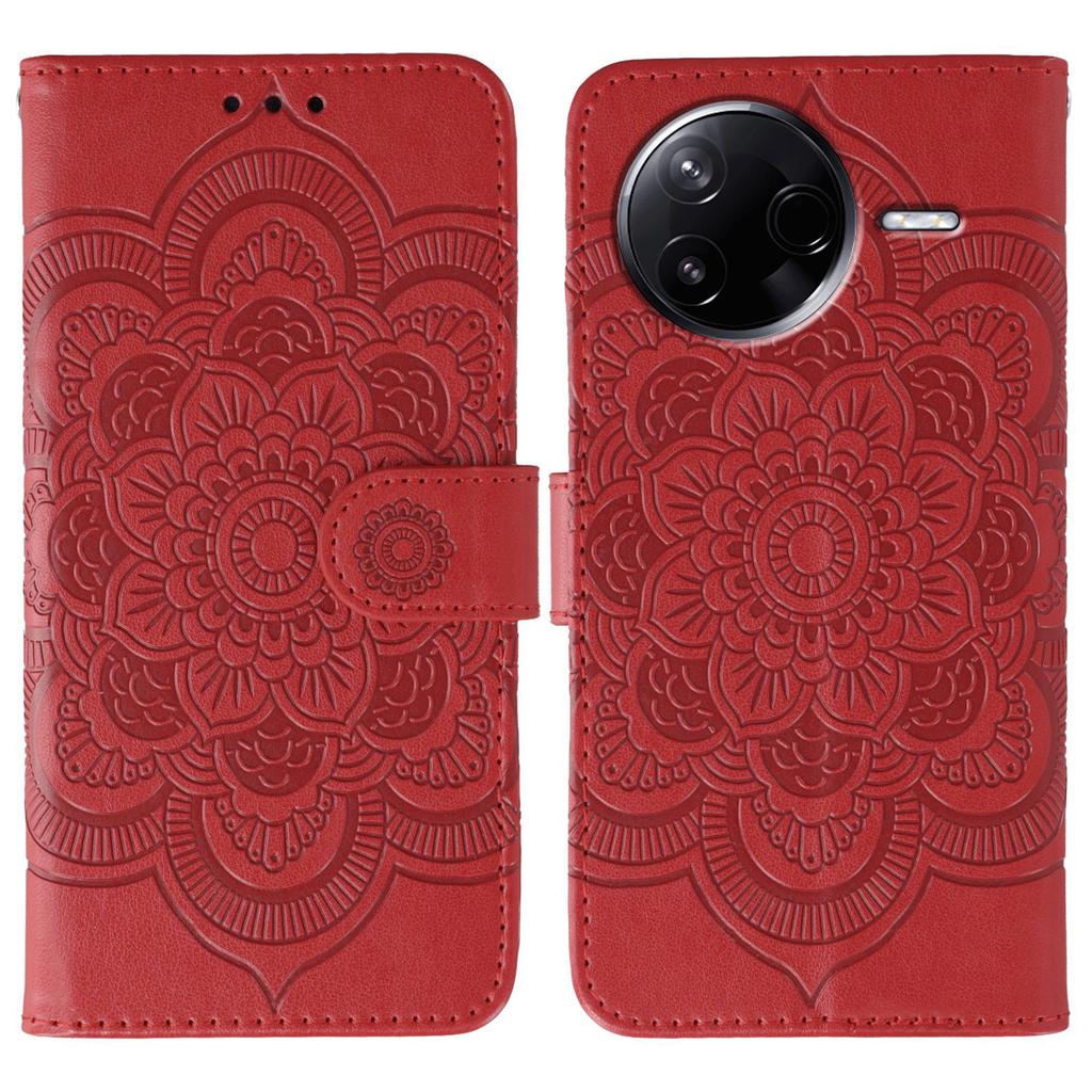 For Xiaomi Poco F7 Pro 5G/Redmi K80 5G Case PU Leather Mandala Imprinted Design Wallet Phone Cover