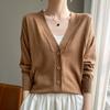 Spring new women's wool knitted sweater women's V-neck cardigan sweater women's jacket long-sleeved batch