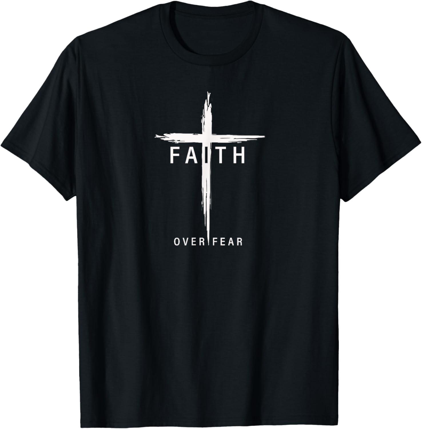 Faith Fear Christian Cross Jesus Christ Men Women Christians T-Shirt All size S разноцветный