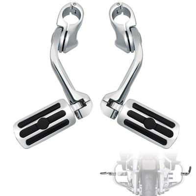 FOVPLUE Langwinkel Autobahn Motorrad Verstellbare Autobahn Fußrasten für Harley Road Electra Road Street und 1 Motorschutz 1.25" Rasten, Touring, Glide,