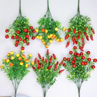 Fake Green Plant Pretty Weather-resistant Long Lasting Cherry Pepper Simulation Home Decor