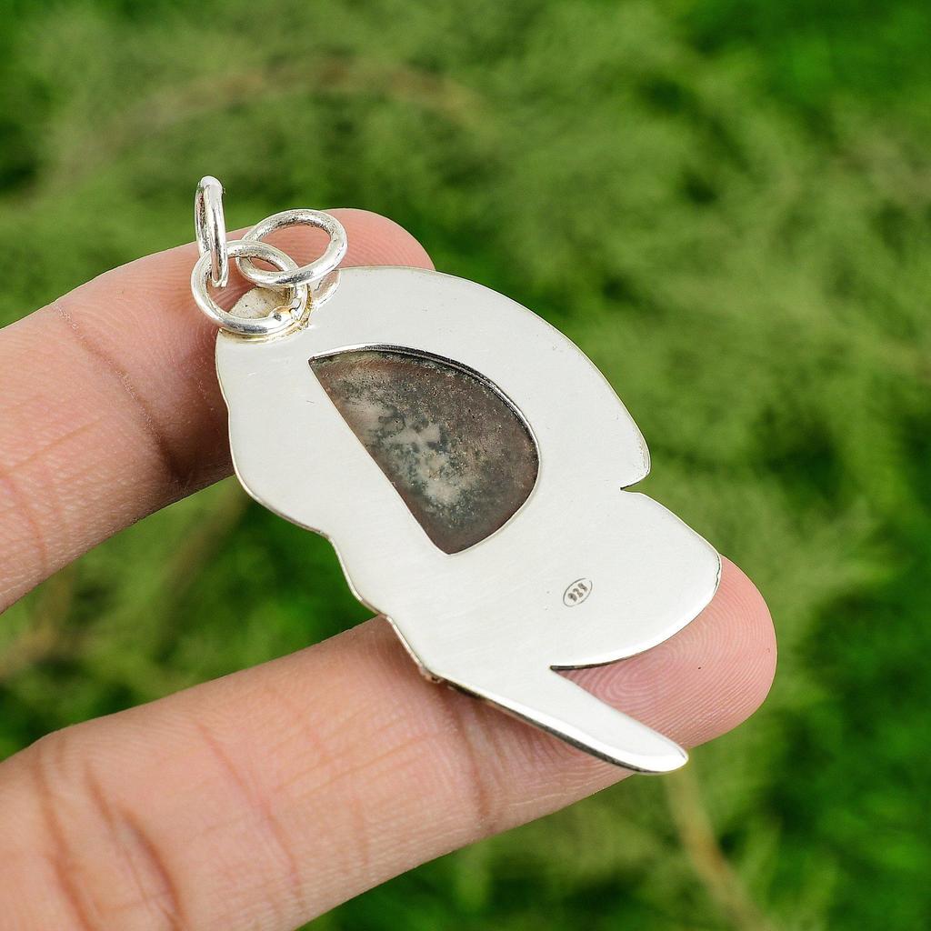 Daughters Day Deal Natural Tree Agate 925 Silver Wife Wedding Bezel New Pendant