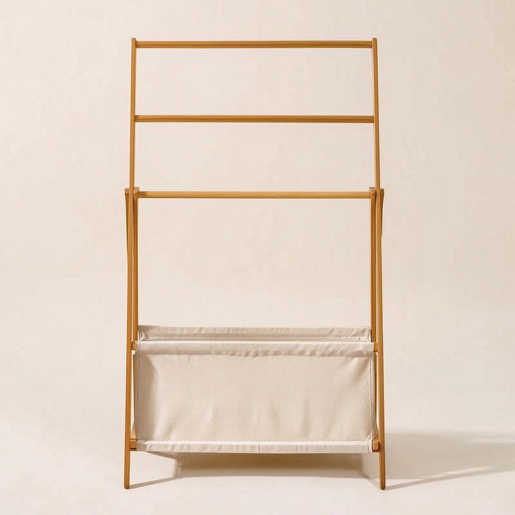 Clothes Rack with Storage Bin Freestanding A-Shaped Frame Garment