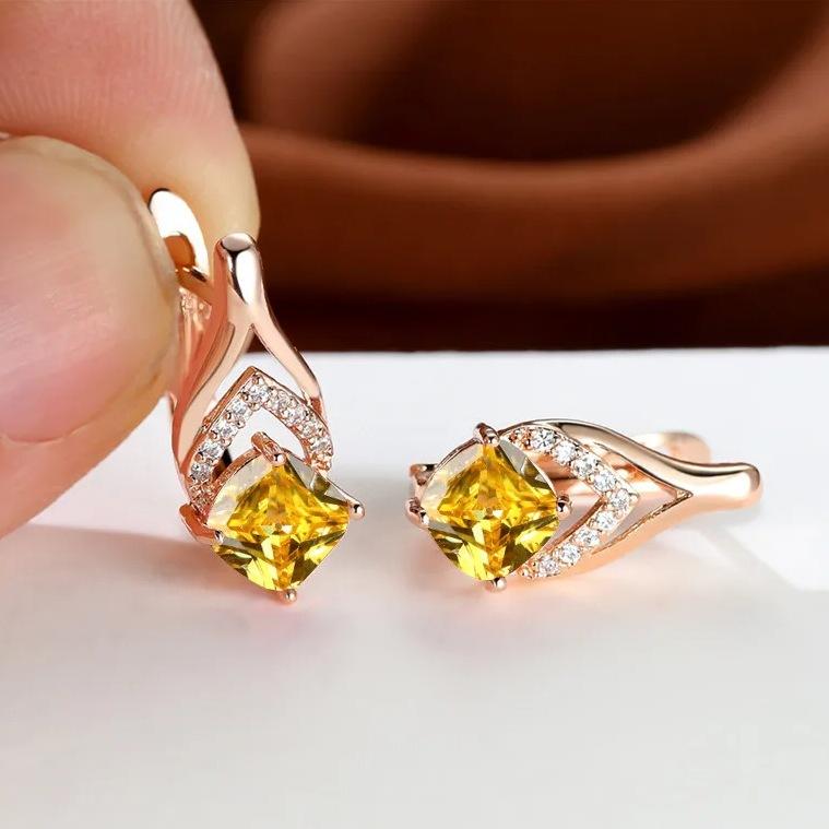 

Легкий Люкс, Сережки Високого Класу, Модні Сережки, Сережки Ретро з Характером One Size жовтий