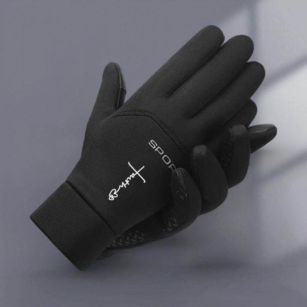 Winter gloves white cross and love print design warm and cold-proof gloves