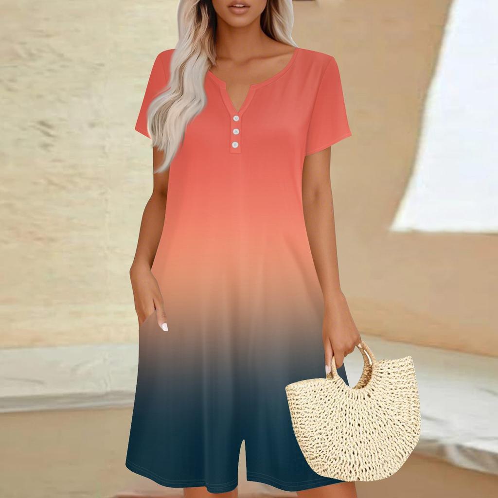 Salopetă casual cu mânecă scurtă pentru femei, salopetă la modă, pantaloni scurți, cu buzunare