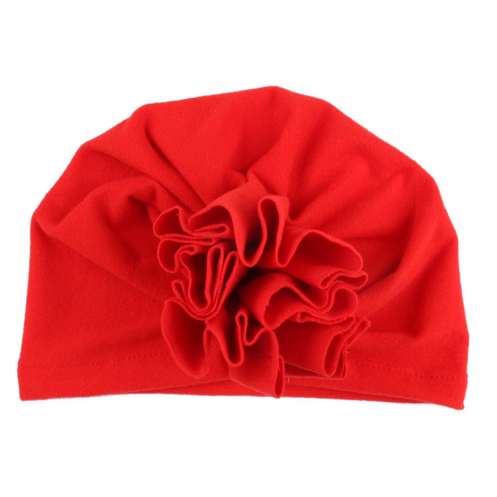 Cute Big Flower Design Warm-Keeping Knitting Cap Solid Color  Headgear