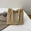 2025 summer new fashion woven shoulder bag large capacity shopping bag beach bag simple retro tote bag