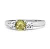Peridot Round Three Stone Ring – Sterling Silver