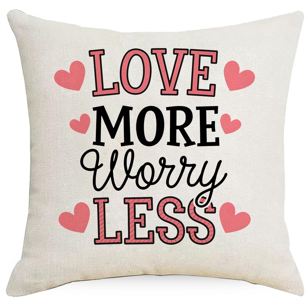 Red Love Letters Valentine's Day Pillowcase Linen Home Sofa Cushion Pillowcase