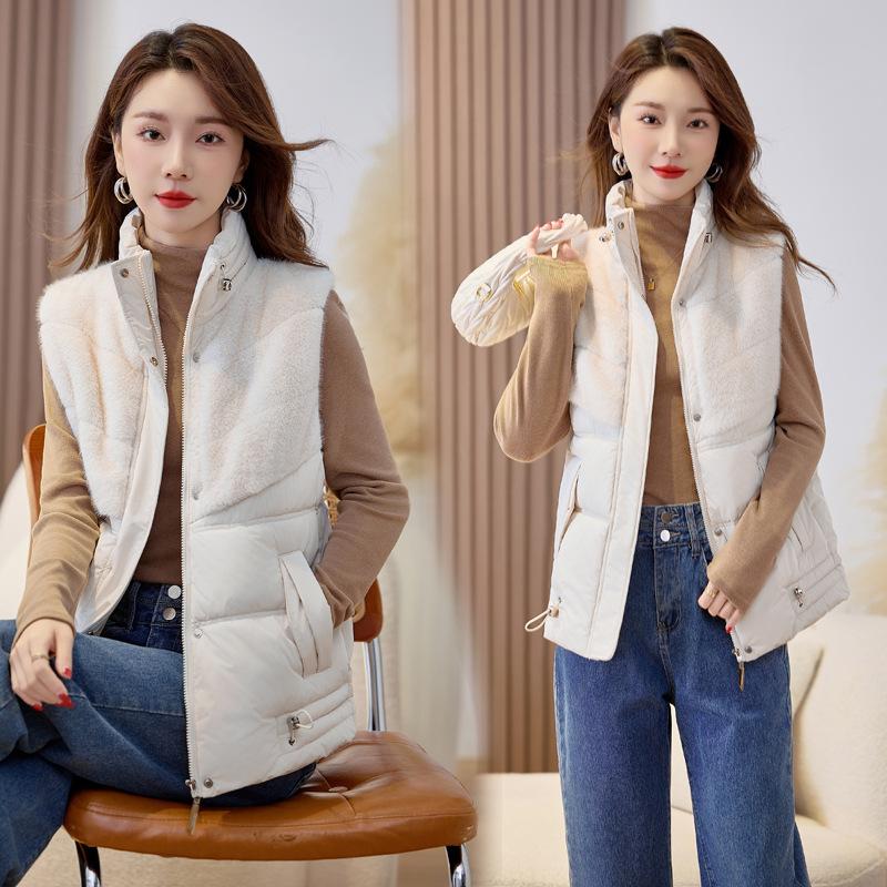 

Осенне-зимняя женская плюшевая куртка без рукавов с легкой подкладкой, со стоячим воротником, утолщенная, теплая, спортивная, повседневная, свободная куртка L