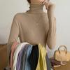 Spring Autumn Women Pullover Female Solid Knitted Bottoming Shirt Concise Turtleneck Elasticity Elegant Office Lady Tops