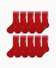 Minasu [10 Pack] Running Crew Flogger Fit Socks_Long_Red
