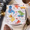 20Pcs 33x33cm Cartoon Music Dinosaur Printed Birthday Decoration Tissue Napkin Paper Kids Shower Party Supplies