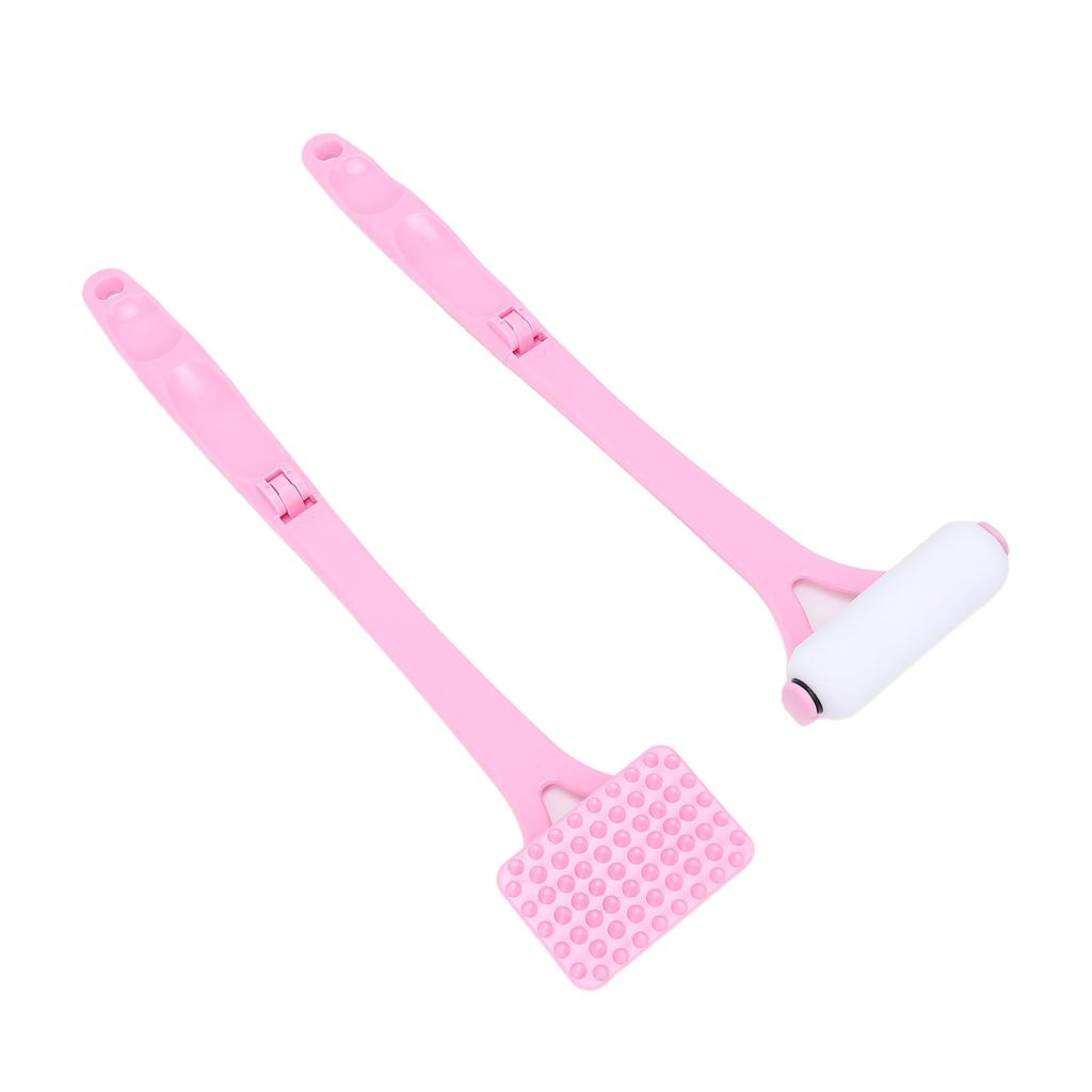 Aplicador de Loción para la Espalda Plegable con Mango Largo Rodillo Rascador de Espalda Portátil Rodillo de Aplicación de Protector Solar Autobrillantador Rosa