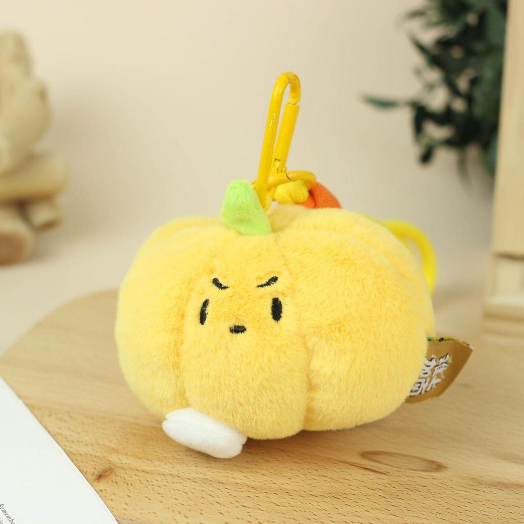 Cartoon Pumpkin & Eggplant Scented Plush Keychain Toy Ornament