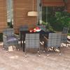 Day and Night - Day and Night 7-piece Garden Furniture Set with Gray Synthetic Rattan Cushions