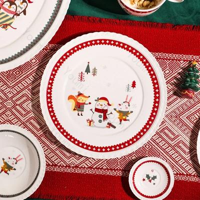 Light Luxury Christmas Ceramic Plates Creative Cute Fruits Dessert Plate Delicious Dishes Dining Plate Exquisite Tableware Gifts