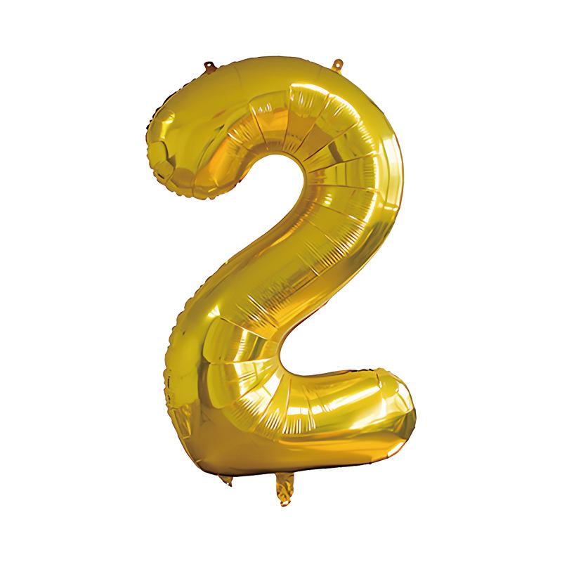 32-Inch Body Shaping Numeric Balloons - Gold & Silver, Floating Birthday & Celebration Decor