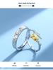 The Little Prince & Rose 999 Sterling Silver Adjustable Couple Rings, Gift for Men & Women