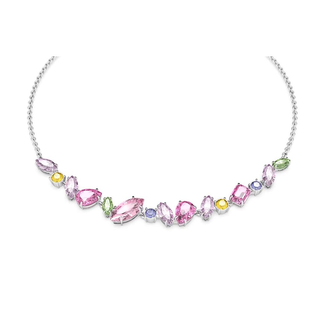 Swarovski Gema Mixed Cut Rhodium Plated Necklace Women Necklace Silver 5658398