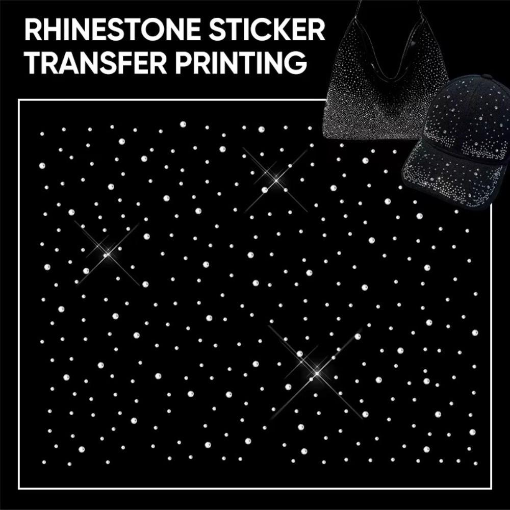 5 Sheets Gradient Polka Dot Self Adhesive Rhinestone Sticker Starry Sky Pattern Arts Crafts Iron-On Rhinestone Sheets DIY Bling