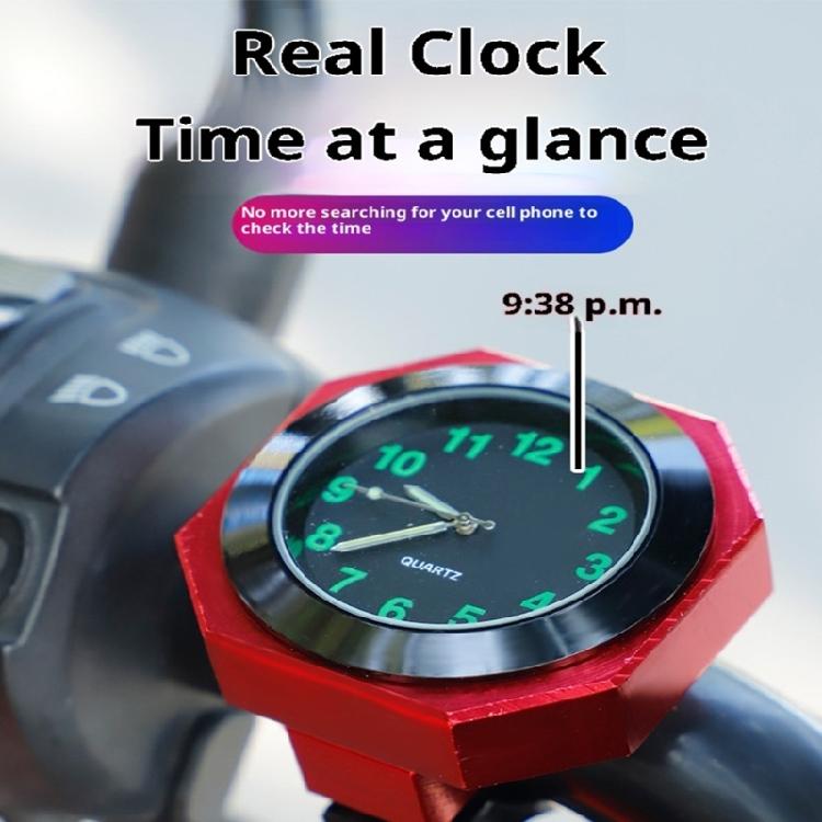 All Weather Resistant Motorcycle Dashboard Gauge Time Display Device Metal Octagonal Clock Simple Installation Design