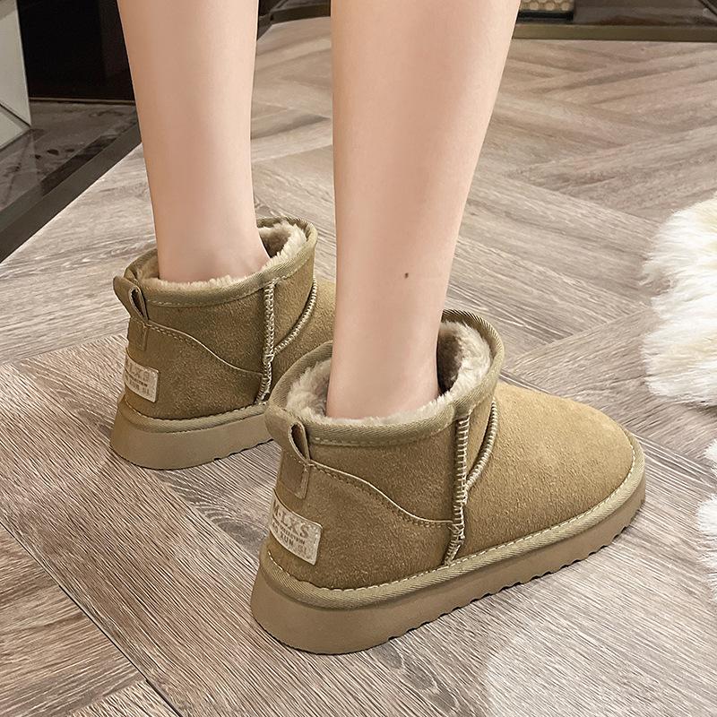 Snow Boots Women's Autumn and Winter New Velvet Thickened Cotton Shoes Student Flat-soled Short Cotton Boots
