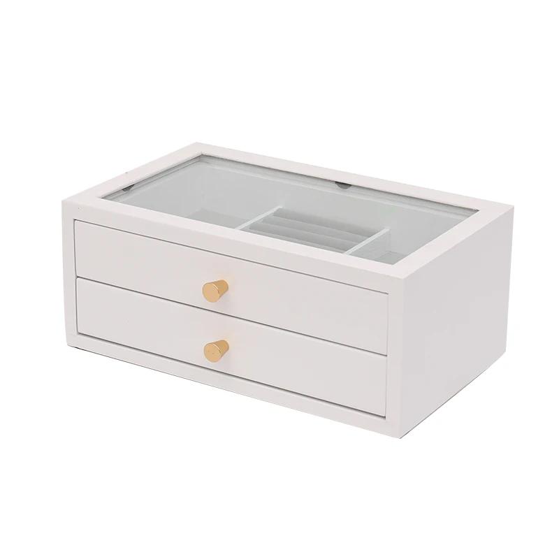 

Solid Wood Wooden Box Makeup Storage Boxes Jewelry Organizer Retro Style Large Multilayer Marriage Holiday Gift