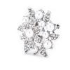 Brooch Diamond Flower Pearl Alloy Fashion for Exquisite Present Cloth DecorationsSilver