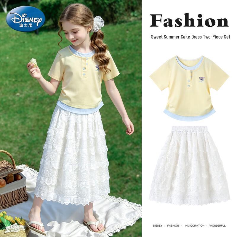 Disney Girls Faux Two-Piece T-Shirt & Skirt Set 140