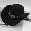 Western Cowboy Style Tibetan Bull Head Accessories Fashion Top Hat Autumn/Winter New Collection Deer Skin Velvet Large Edge Riding Hat