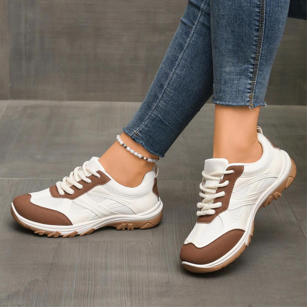 Fashion Fashion Silver Mix Color Non Slip Hiking Shoes Women 2025 Autumn Breathable Lace Up Sneakers Comfort Soft Sole Sports Shoes