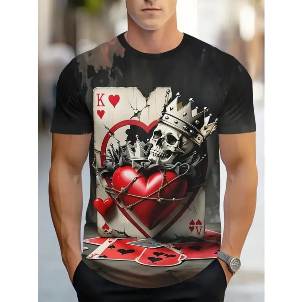 Summer New Men's T-shirt Fashionable Comfortable 3D Printed Loose Versatile Round Neck Large Size Short Sleeve T-shirt