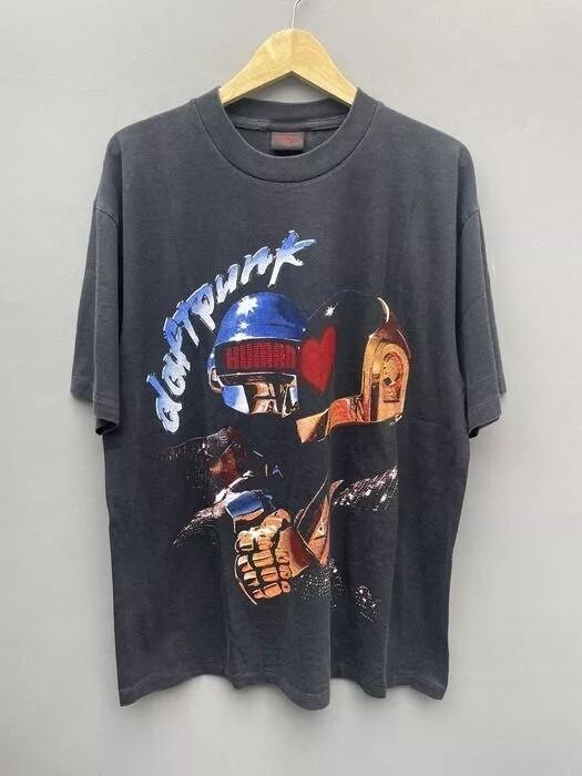 

Daft Punk Band Shirt Daft Punk Cotton Black Unisex Tshirt Reprint S5XL Unisex T-Shirt M