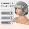 Synthetic Wigs With Bangs Natural Gray Blond Brown Short Wave Fluffy BoBo Wig Women Daily Cosplay Full Head Cover Heat Resistant Fibre