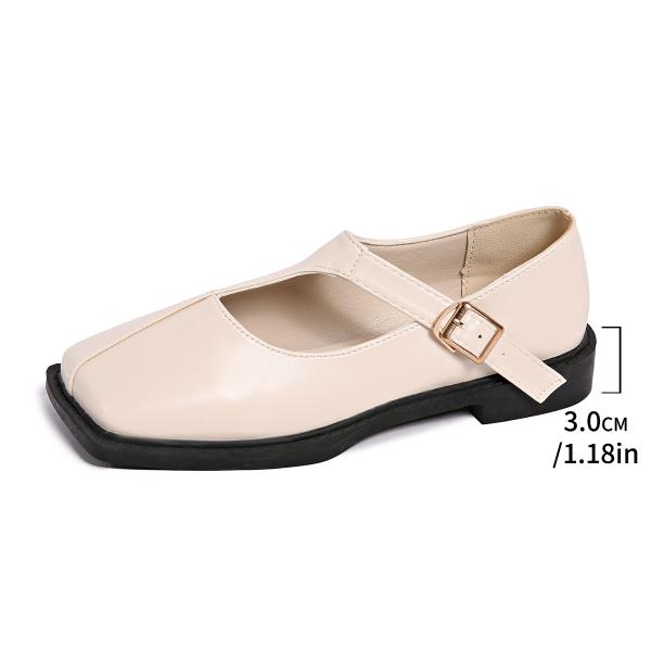 

Fashion Casual Woman Shoe Female Footwear Low Heels Oxfords Square Toe Modis Dress New Leather Summer 2025 Solid Buckle Strap Flock Leis 35