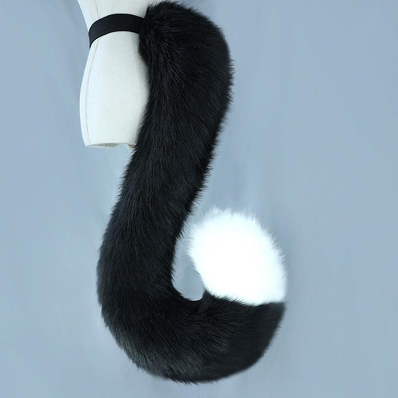 Fuchsschwanz, Kunstpelz Wolf Füchse Katzen Schwanz Kostüm Halloween Cosplay Kostüm Verstellbar Pelzig Fuchsschwanz Erwachsene Kinder