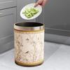 American Style PU Leather Wastebasket for Dorm and Bathroom