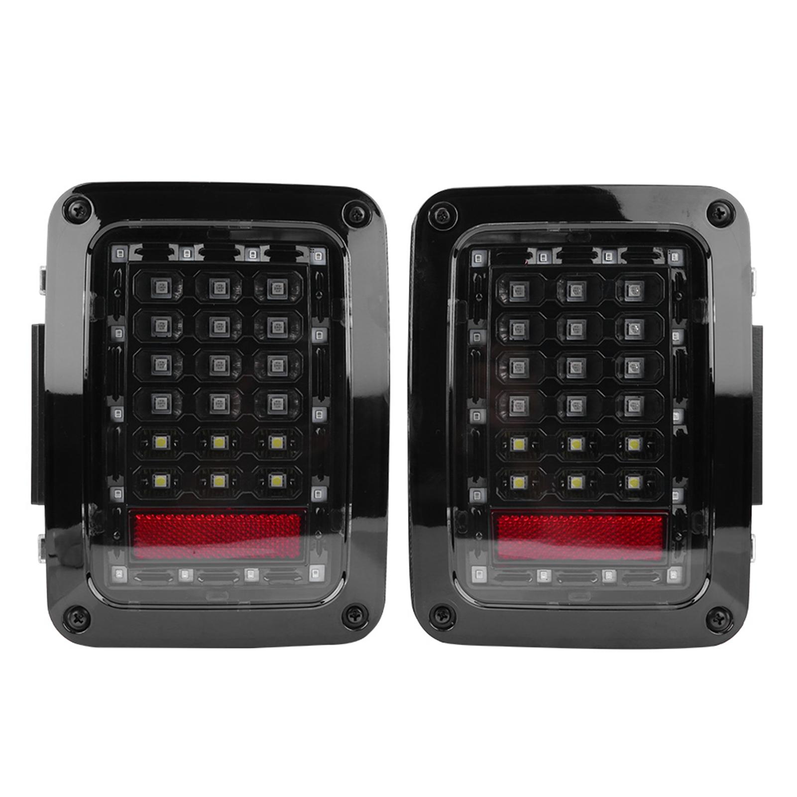 LED Tail Lights JK 07 16 USA Super Bright Automotive Lamps with Brake Stop Running Rr Light Aluminum Alloy PC Material 18W 25ohm 2pcs