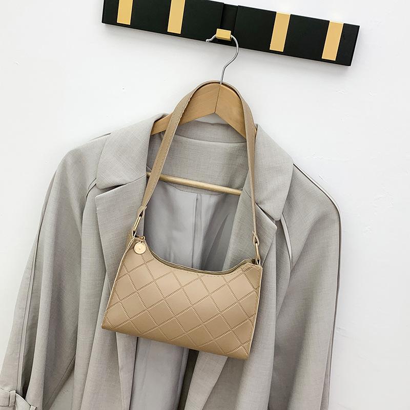 Ladies bag autumn and winter new small bag dumpling bag plaid simple shoulder bag women's armpit bag one