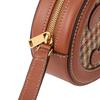 Celine Triomphe Logo Embossed Oval Fabric And Leather Mooncake Bag Wallet Crossbody Shoulder Bag Women Bags Brown 10I702EQH-14ML