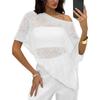Thin Lightweight Fabric Cape Shawl Cover Up Irregular Cut Design Sheer Mesh Top  Summer Season