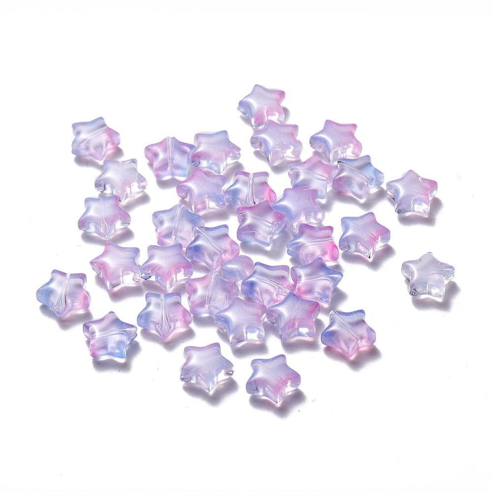 30Pcs 8/9mm AB Color Five-pointed Star Beads Czech Glass Loose Spacer Beads for Jewelry Making Hairpin Handmade DIY Accessories