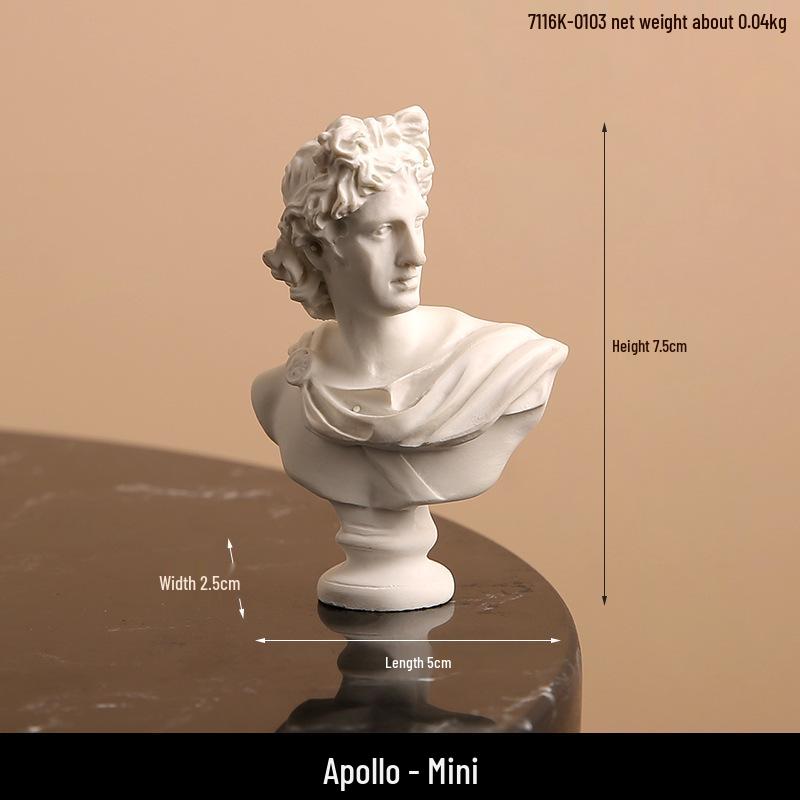 Nordic Greek Resin Sculpture: David Lyre & Woman Still Life Art