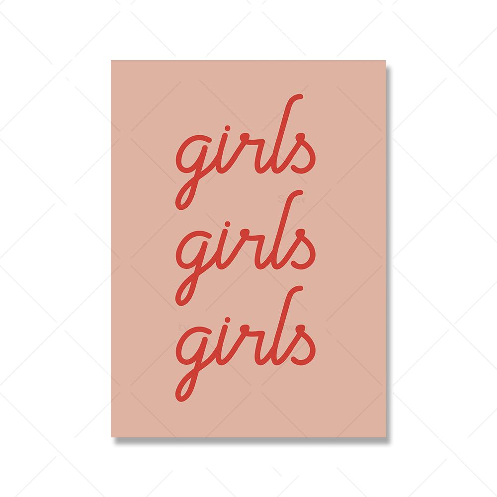 

Настенная роспись розового цвета, модные ретро-эстетические постеры и принты, мультяшная цитата, настенная живопись на холсте для декора комнаты в общежитии 21x30cm No Framed