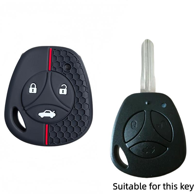 Силиконовый Чехол для Ключа Автомобиля Lada Vesta Granta Priora Kalina 3 Кнопки Чехол-Брелок Оболочка Автомобиля чёрный