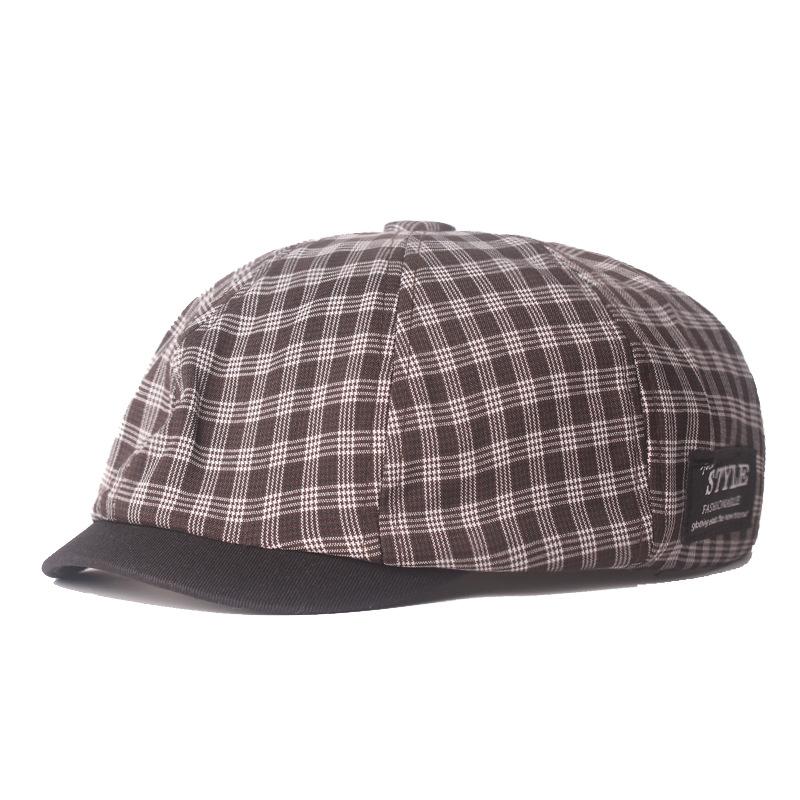 Bavlněný baret Pánská malířská čepice Newsboy čepice Klobouk Rybí kost Osmihranný klobouk