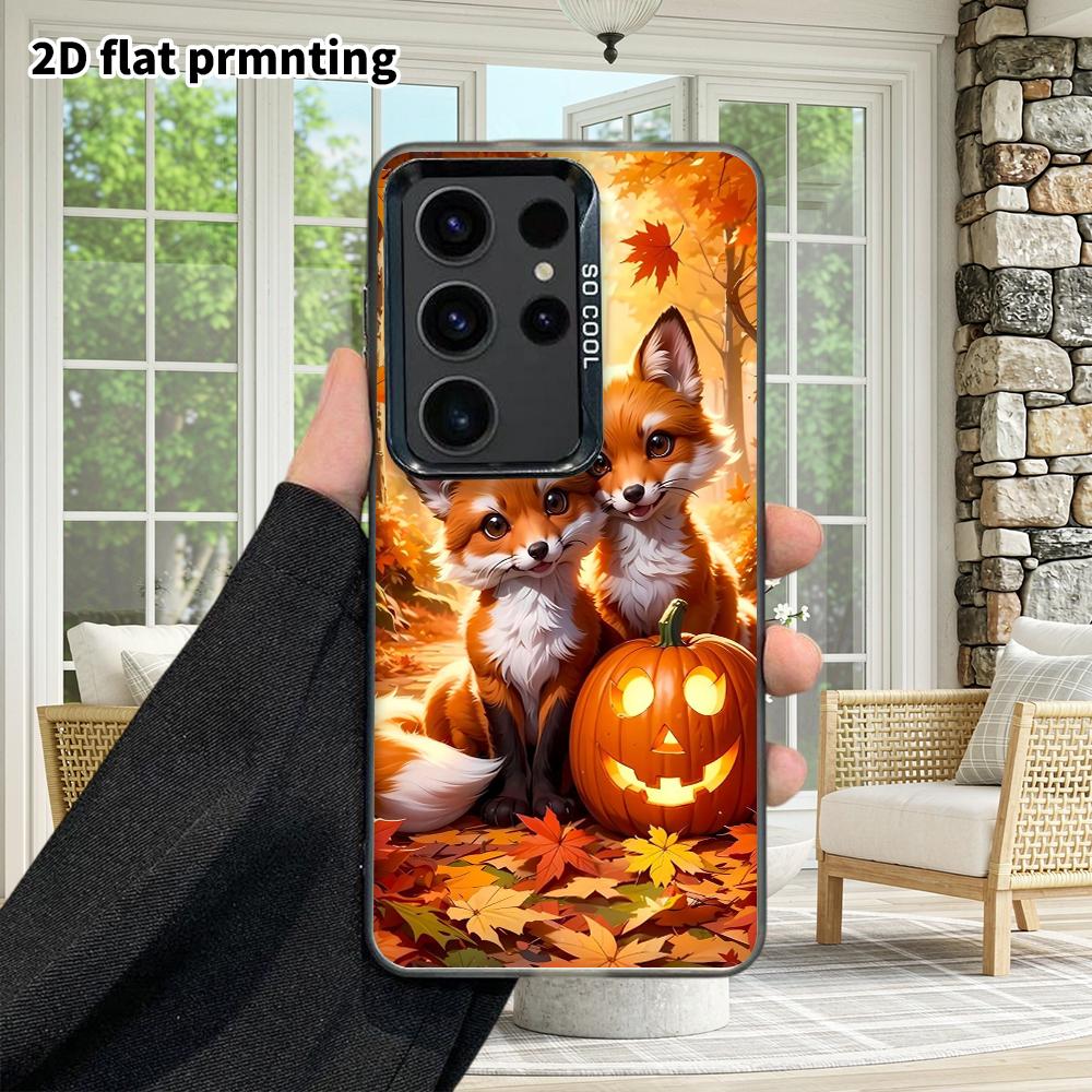 Phone Case: 2D Flat Samsung Galaxy A34 A35 M05 M06 S20 S22 S21 FE Plus 5G Protective Case, Couple Style, Little Red Fox, Christmas and Halloween Gifts