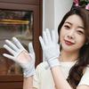 Summer Sun Protection Gloves for Women's Palm Hollow Gloves for UV Anti Slip Thin Sunshade Ice Silk Breathable Gloves